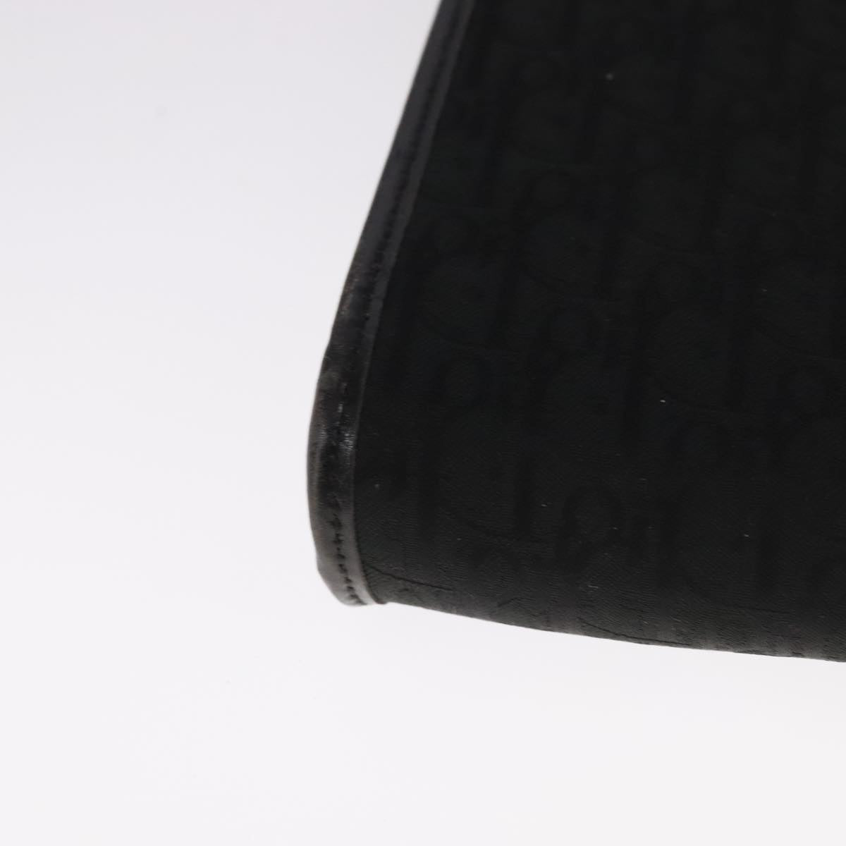 Christian Dior Trotter Canvas Chain Shoulder Bag Black Auth ar13108