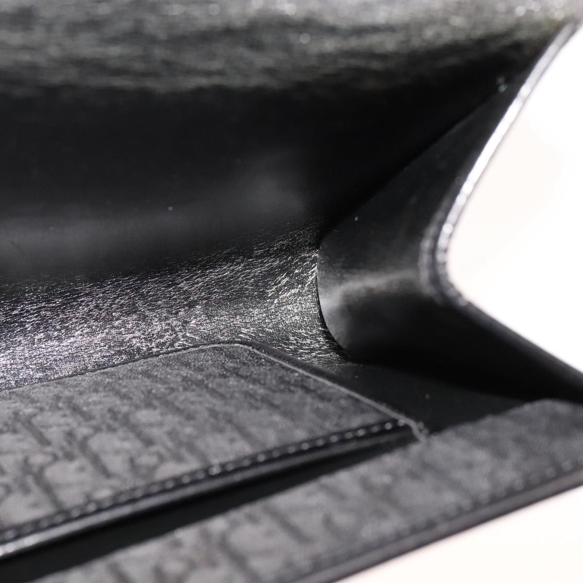 Christian Dior Trotter Canvas Chain Shoulder Bag Black Auth ar13108