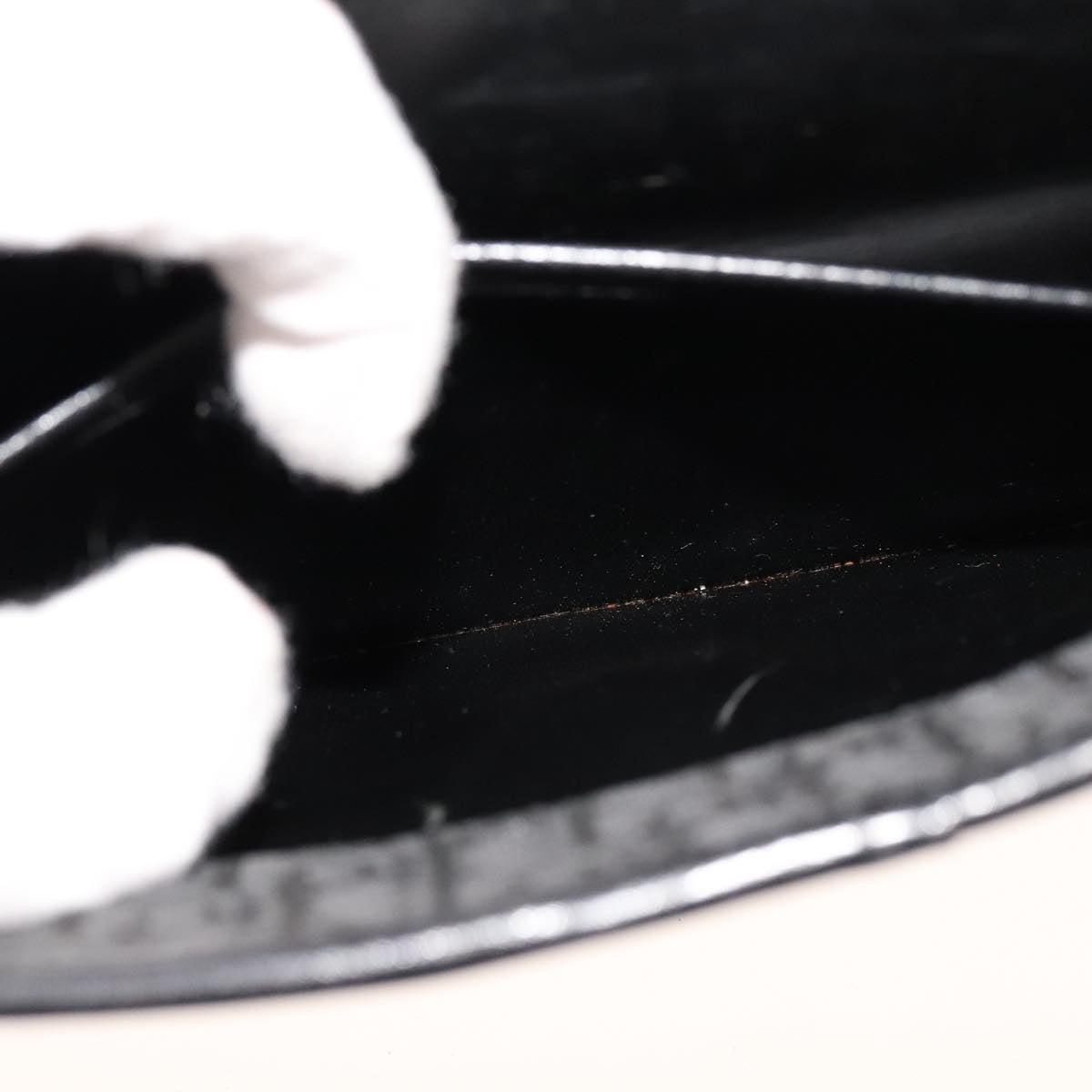 Christian Dior Trotter Canvas Chain Shoulder Bag Black Auth ar13108