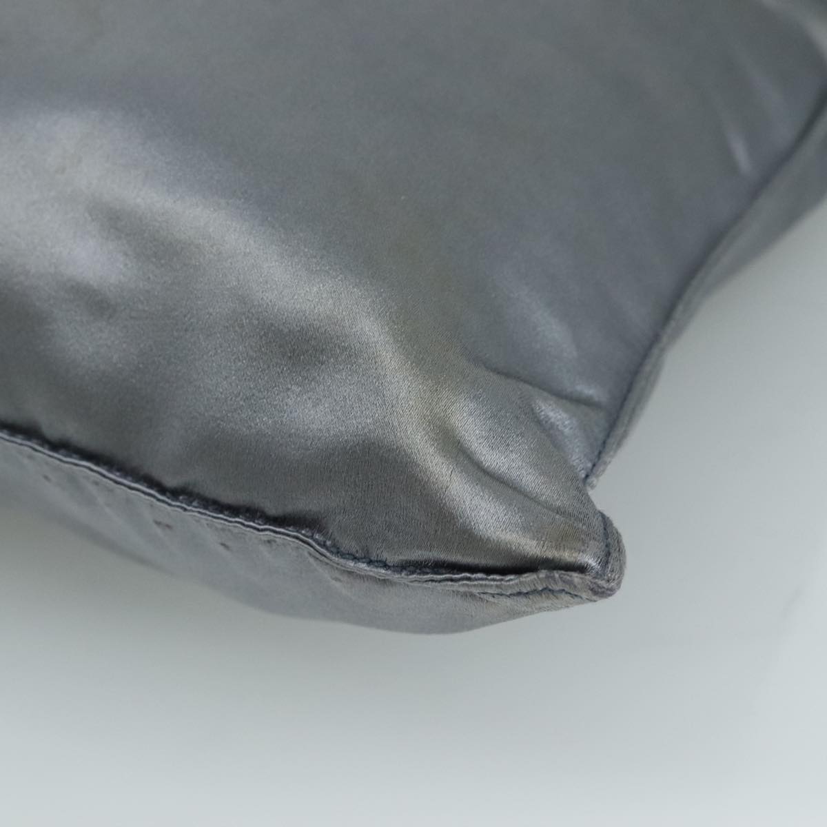 PRADA Shoulder Bag Satin Blue Auth ar13121