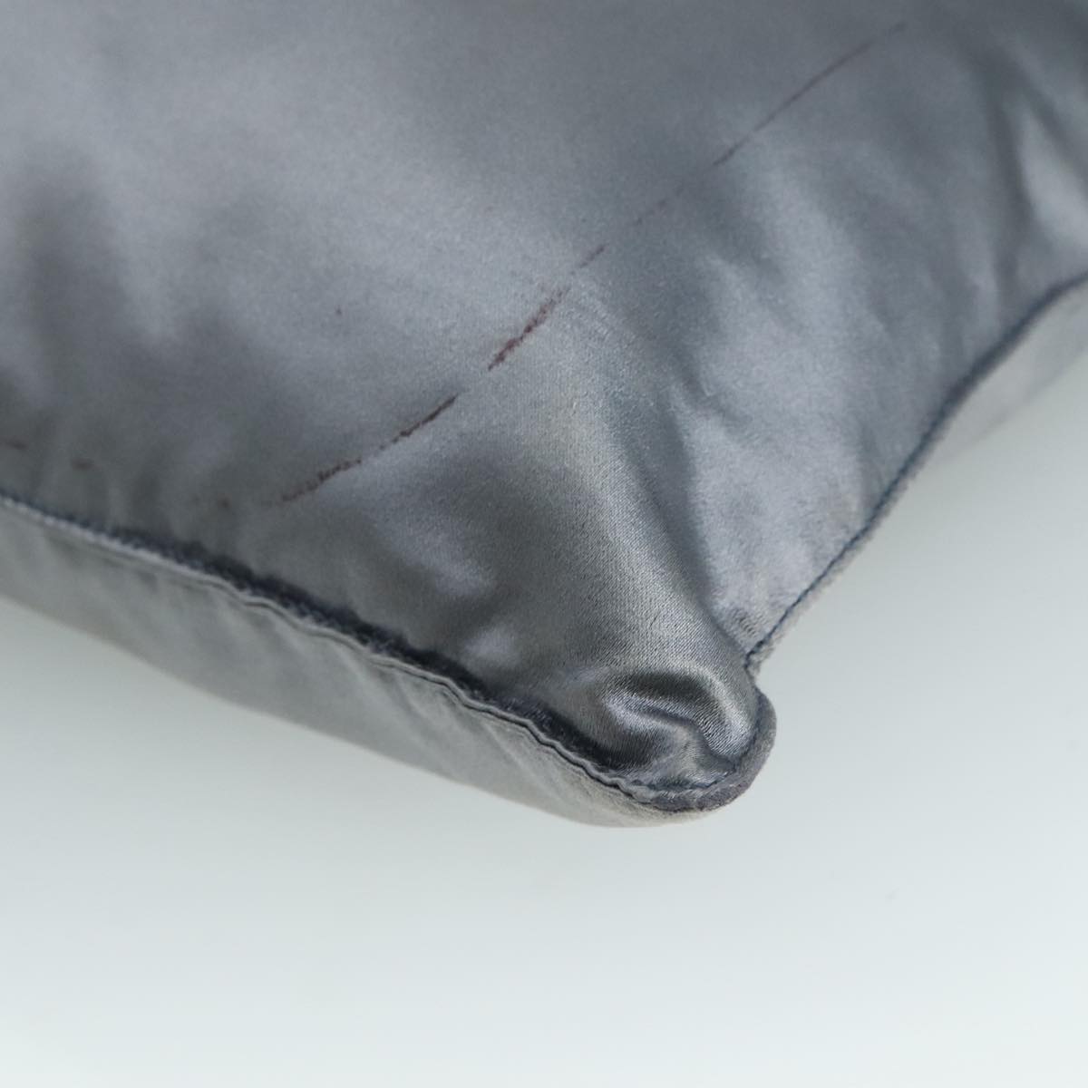 PRADA Shoulder Bag Satin Blue Auth ar13121