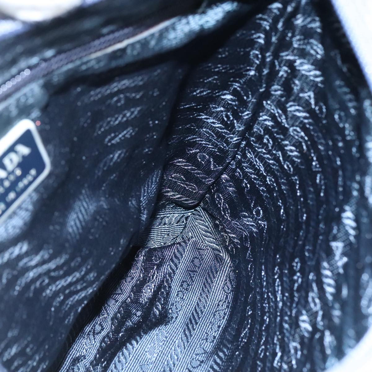 PRADA Shoulder Bag Satin Blue Auth ar13121