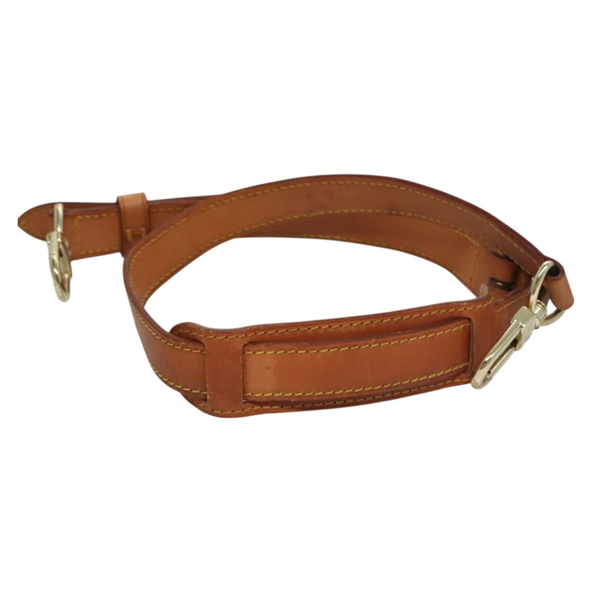 LOUIS VUITTON Adjustable Shoulder Strap Leather 31.1""-38.2"" Beige Auth ar13151