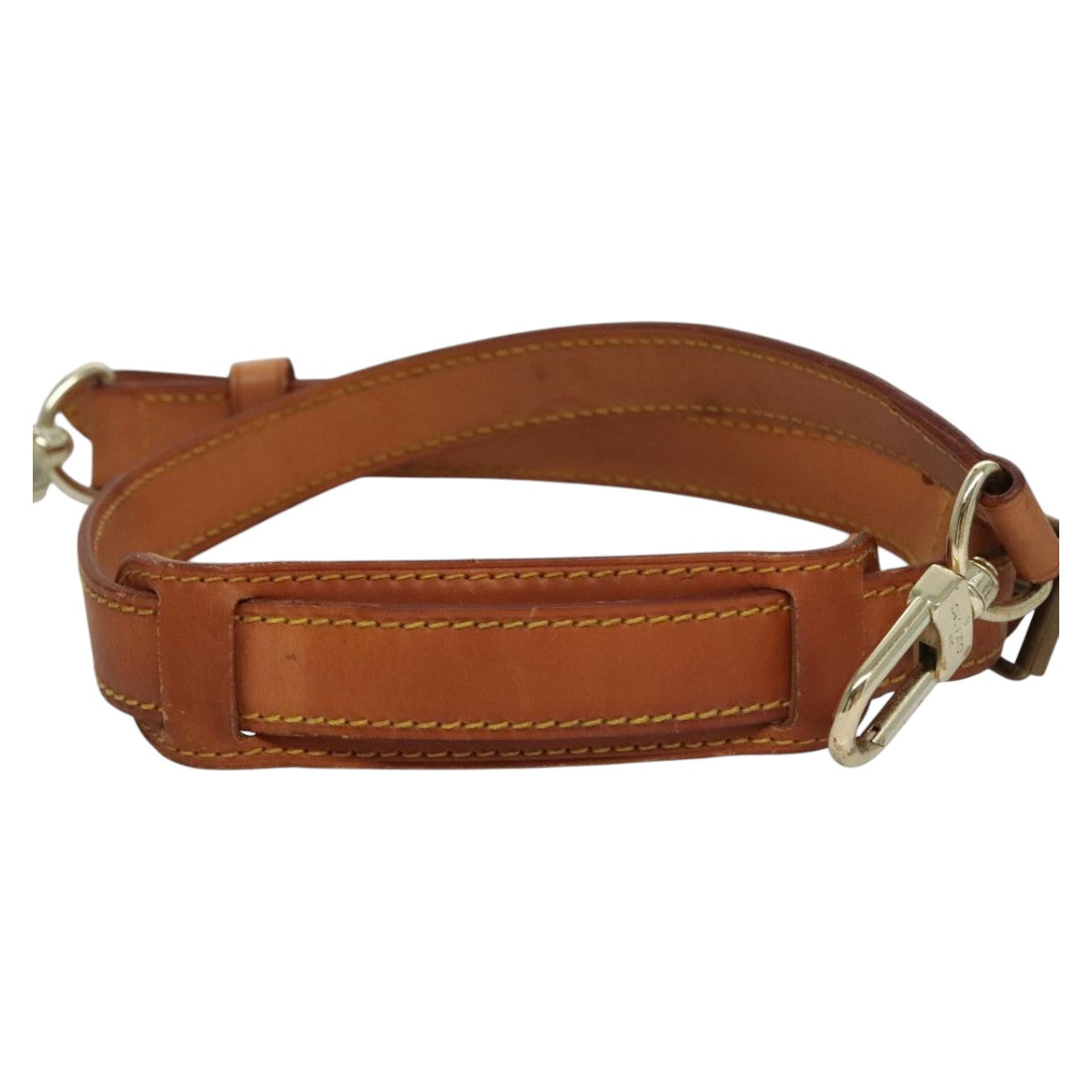 LOUIS VUITTON Adjustable Shoulder Strap Leather 31.1""-38.2"" Beige Auth ar13151