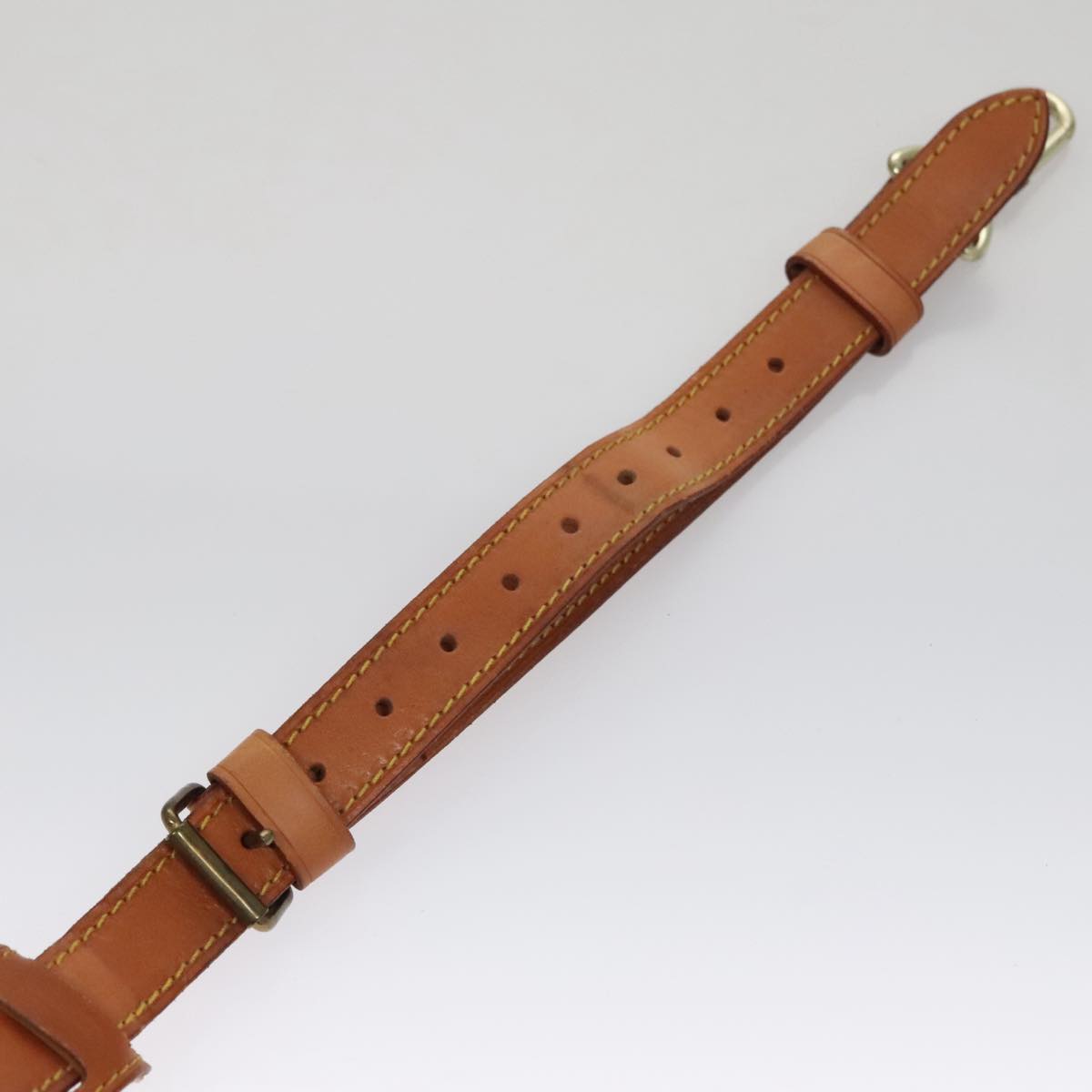 LOUIS VUITTON Adjustable Shoulder Strap Leather 31.1""-38.2"" Beige Auth ar13151