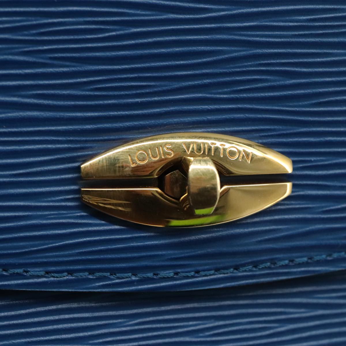 LOUIS VUITTON Epi Malesherbes Hand Bag Blue M52375 LV Auth ar13185