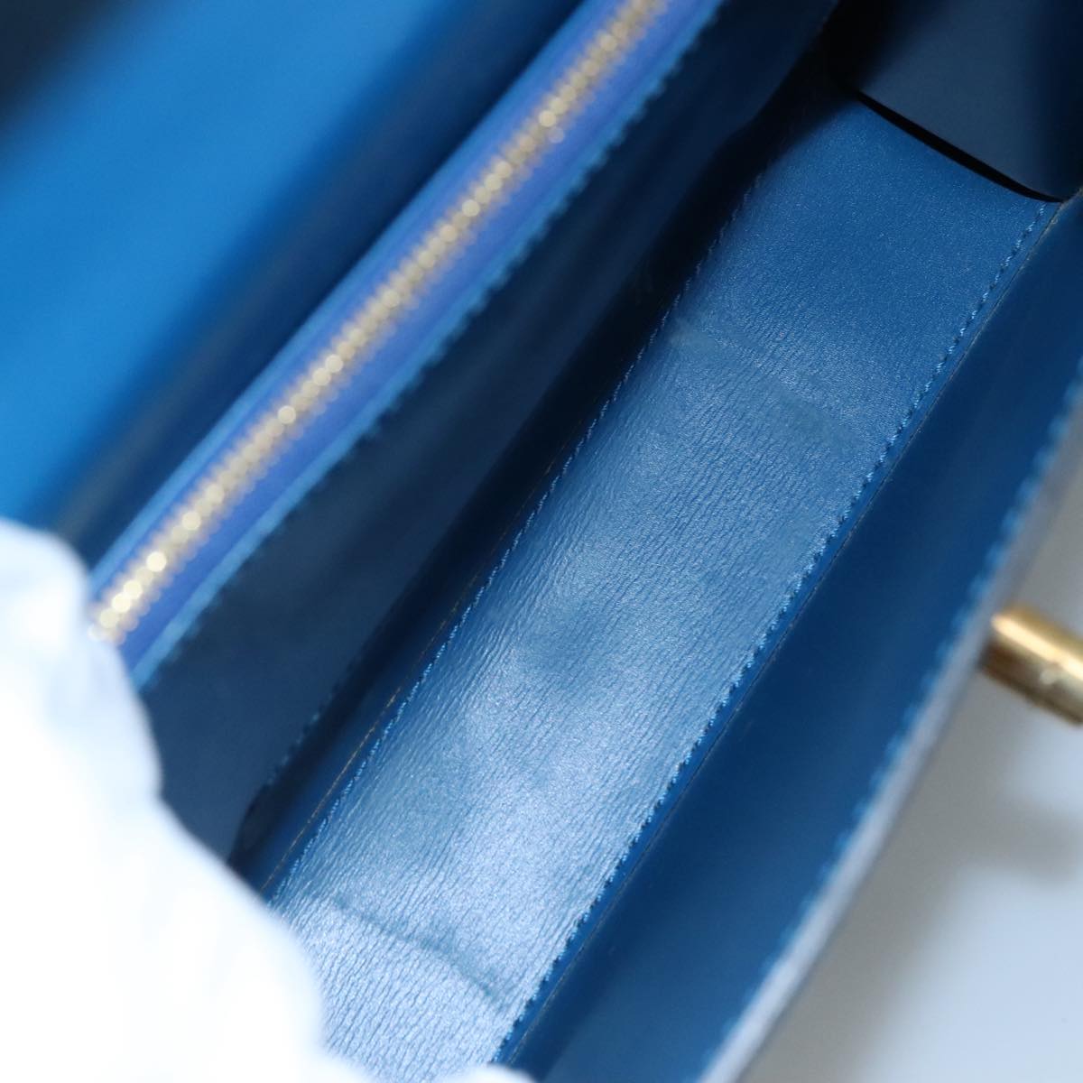 LOUIS VUITTON Epi Malesherbes Hand Bag Blue M52375 LV Auth ar13185