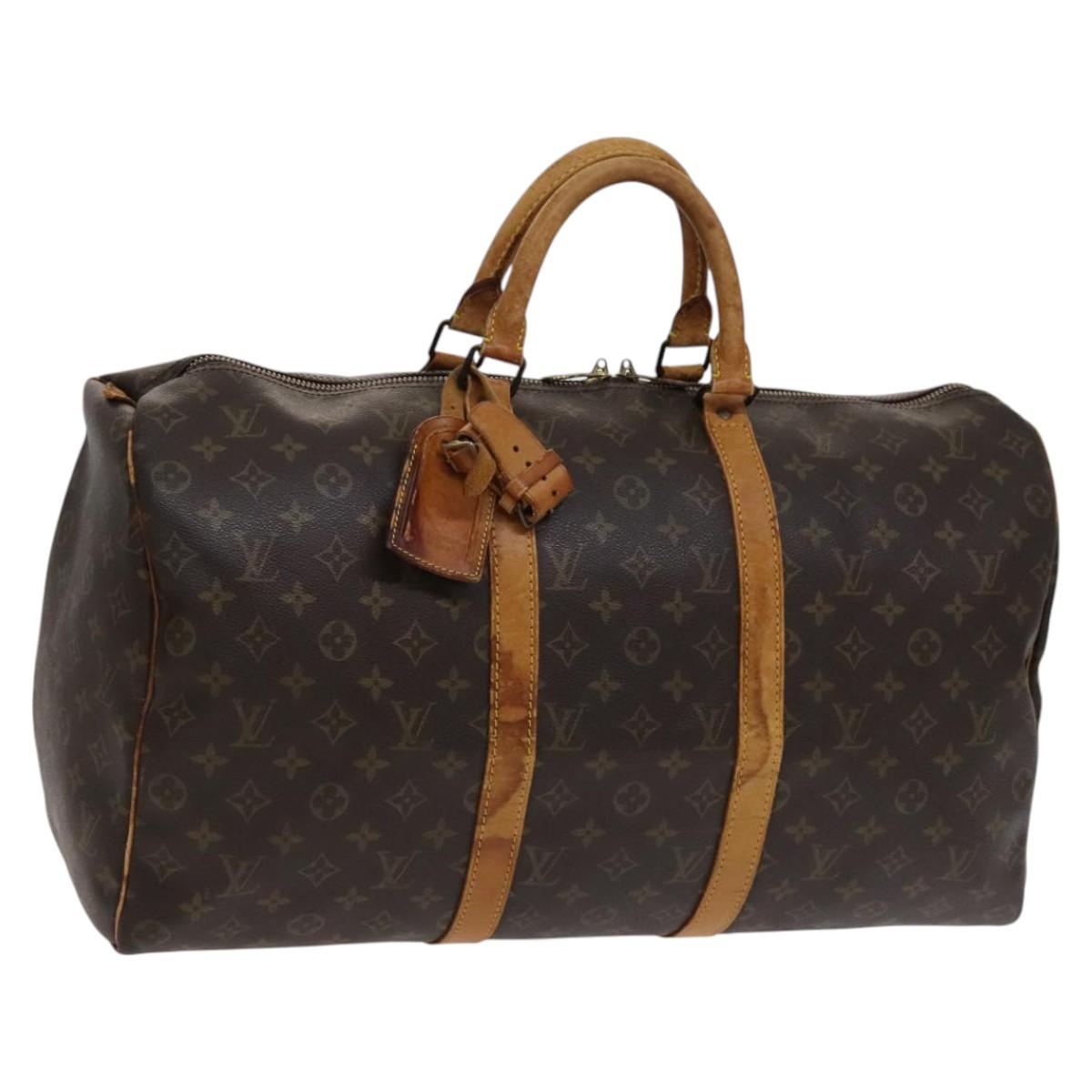 LOUIS VUITTON Monogram Keepall 50 Boston Bag M41426 LV Auth ar13214