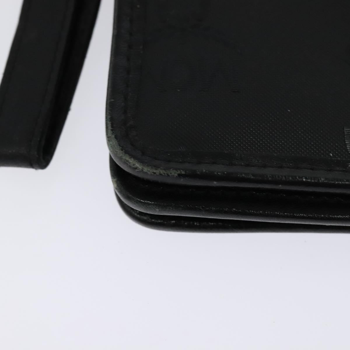 MCM Vicetos Logogram Clutch Bag PVC Black Gold Auth ar13233