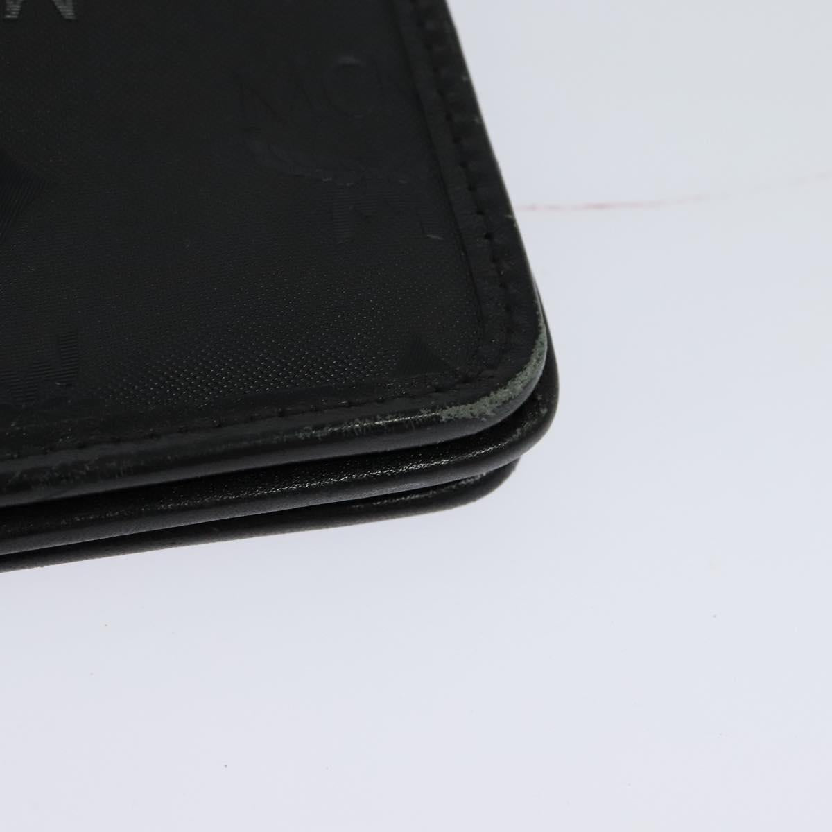 MCM Vicetos Logogram Clutch Bag PVC Black Gold Auth ar13233