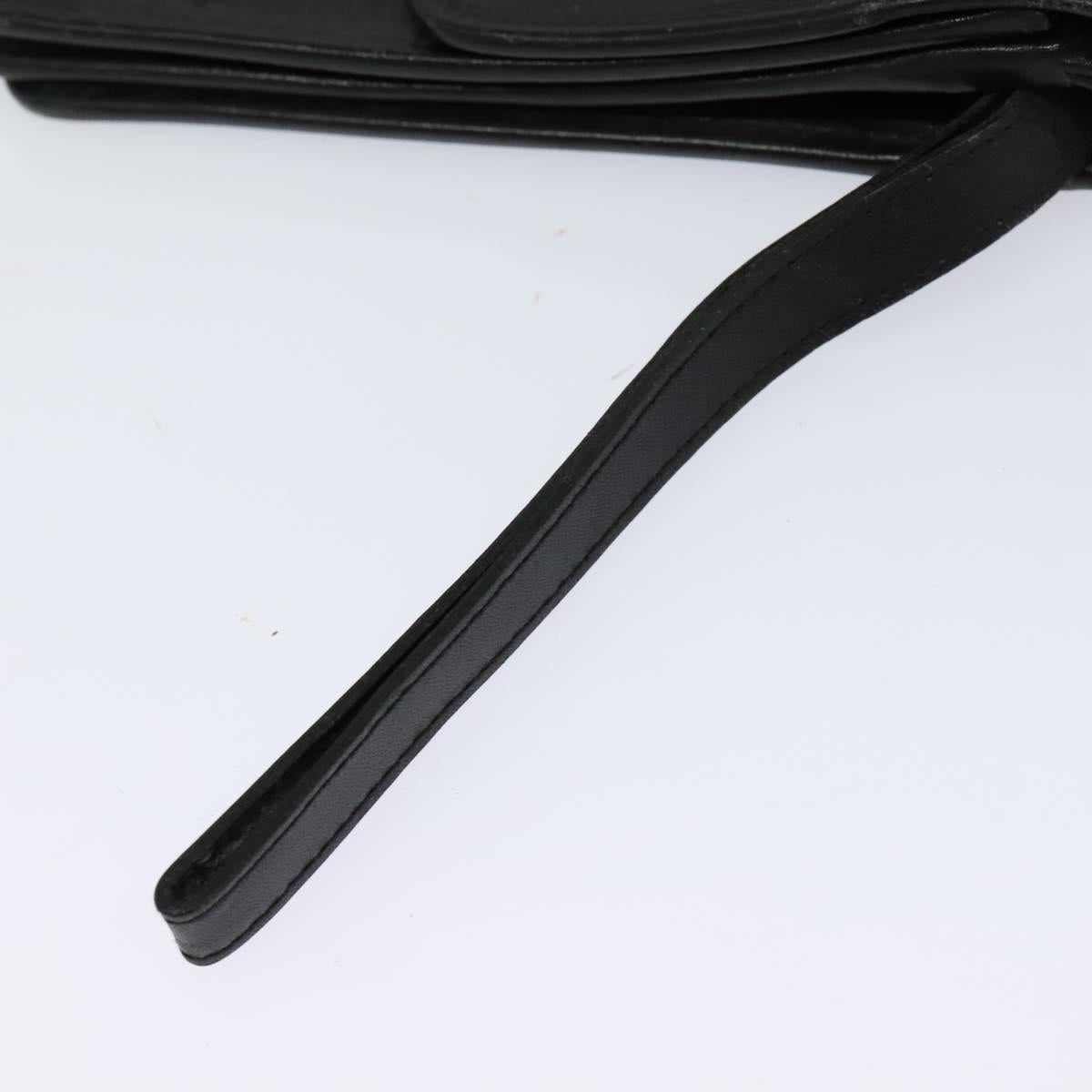 MCM Vicetos Logogram Clutch Bag PVC Black Gold Auth ar13233