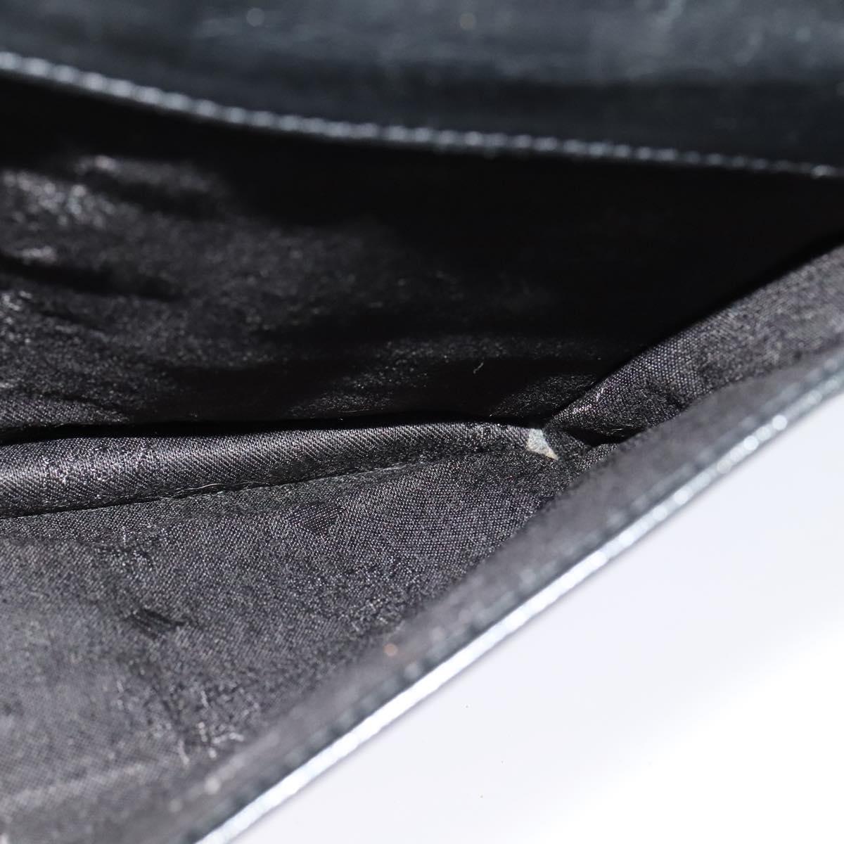 MCM Vicetos Logogram Clutch Bag PVC Black Gold Auth ar13233