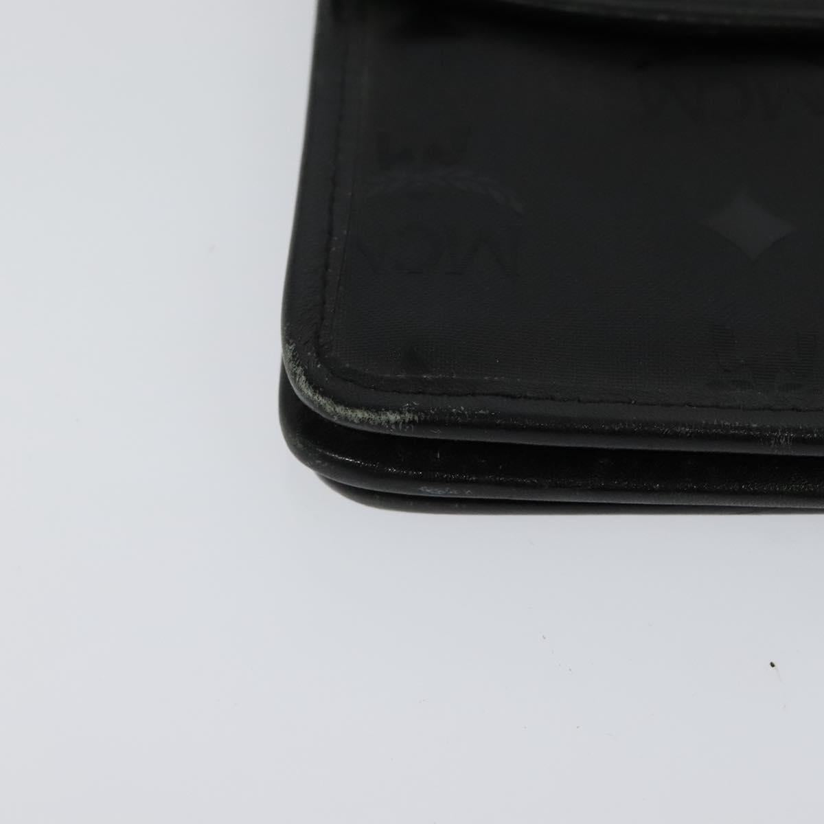 MCM Vicetos Logogram Clutch Bag PVC Black Gold Auth ar13233