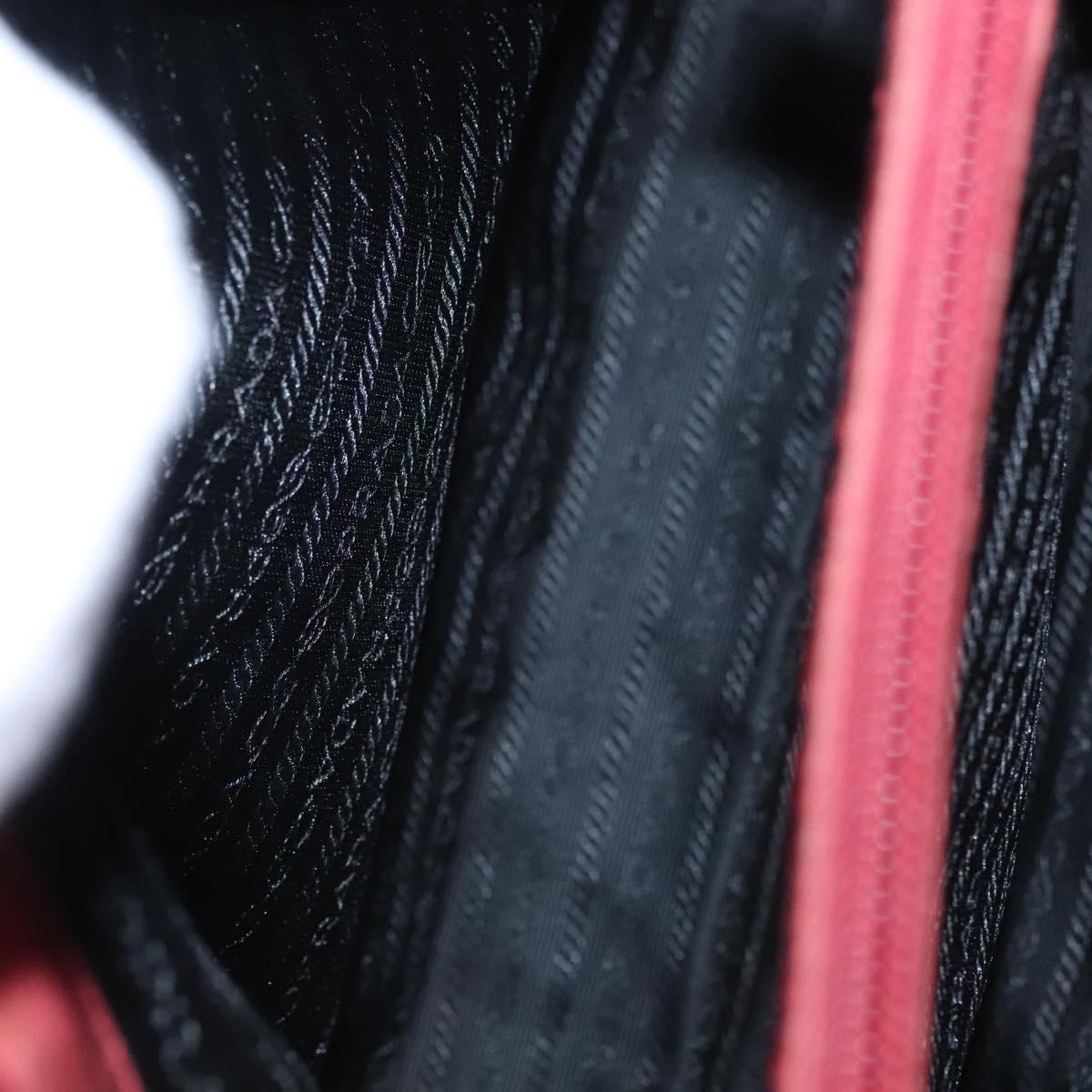 PRADA Hand Bag Nylon Red Silver Auth ar13253