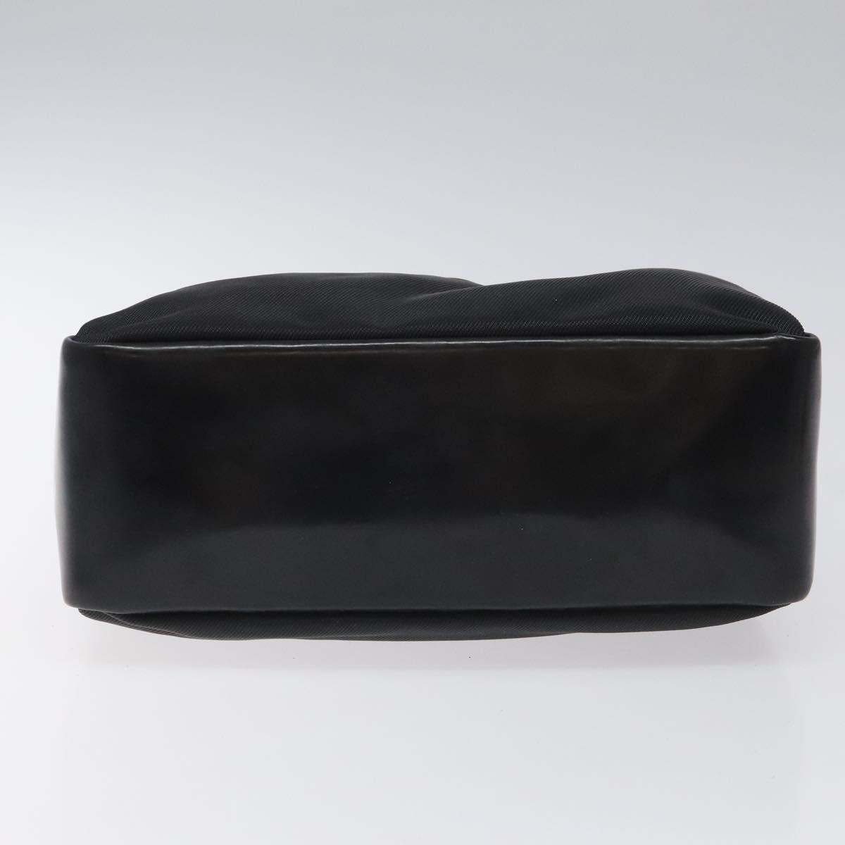 GUCCI Bamboo Hand Bag Nylon Black Silver 000 2865 0575 Auth ar13254