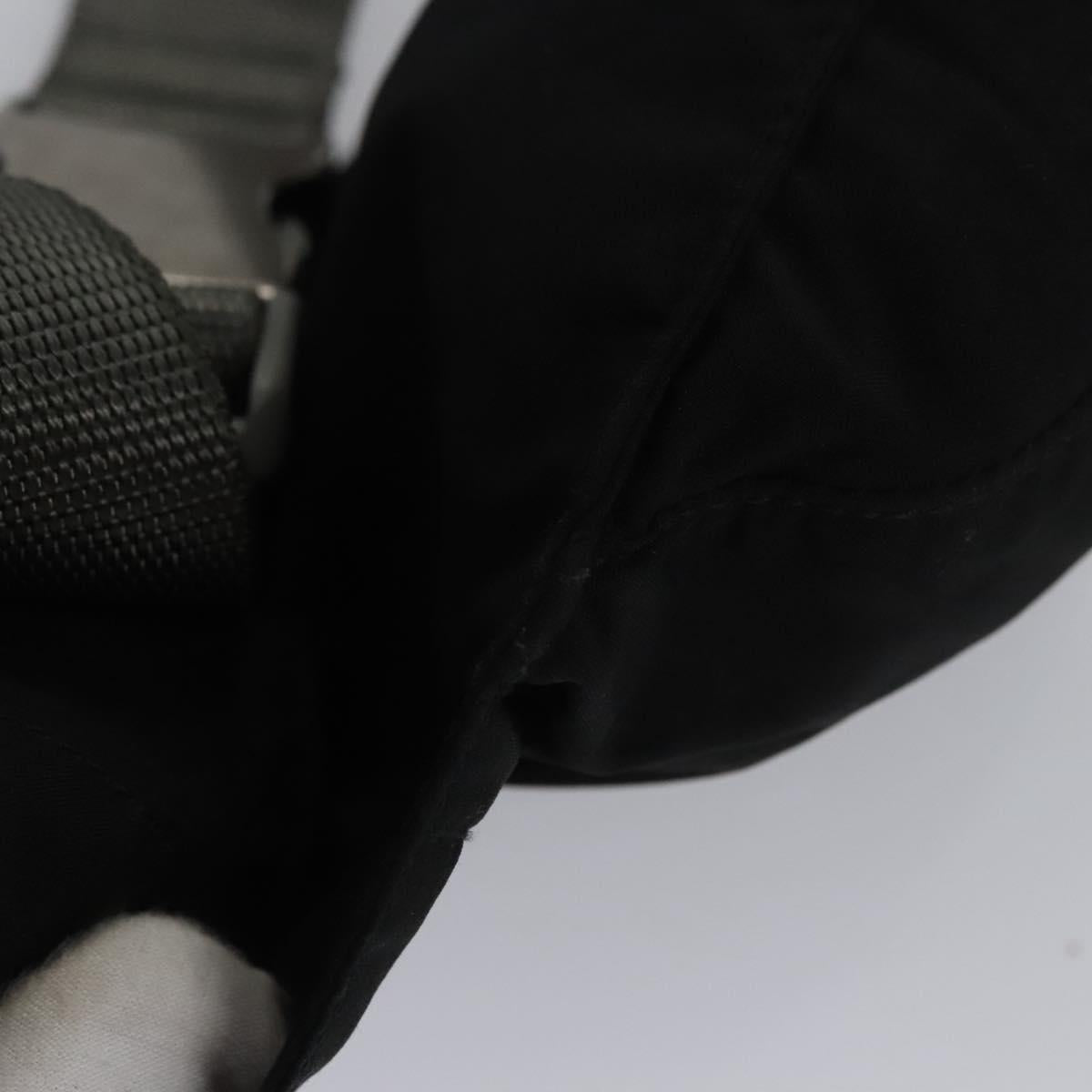 PRADA Sports Waist Bag Nylon Black Gray Silver Auth ar13262