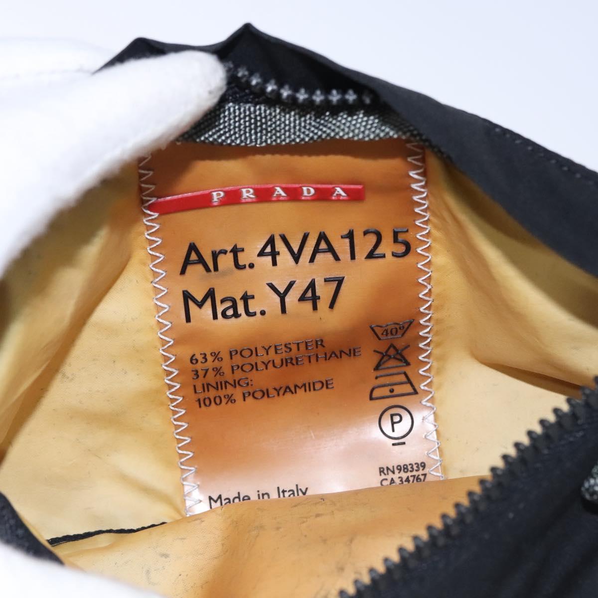 PRADA Sports Waist Bag Nylon Black Gray Silver Auth ar13262