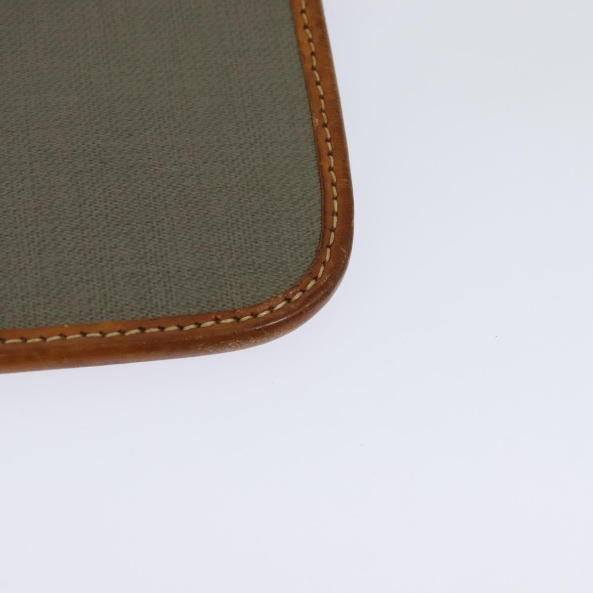 Christian Dior Trotter Canvas Clutch Bag Coated Canvas Brown gold Auth ar13268