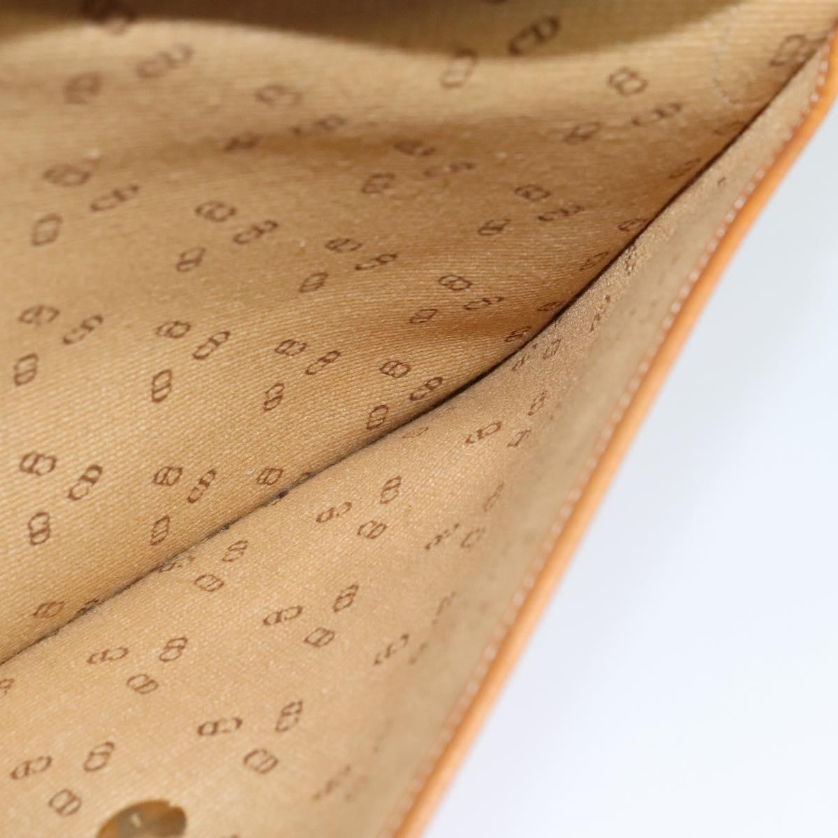 Christian Dior Trotter Canvas Clutch Bag Coated Canvas Brown gold Auth ar13268