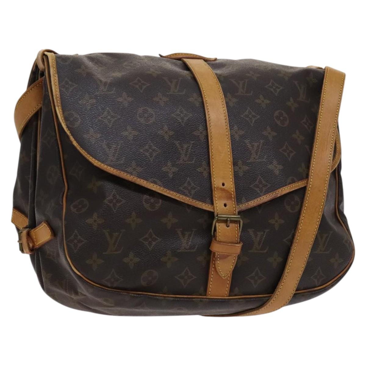 LOUIS VUITTON Monogram Saumur 35 Shoulder Bag M42254 LV Auth ar13275