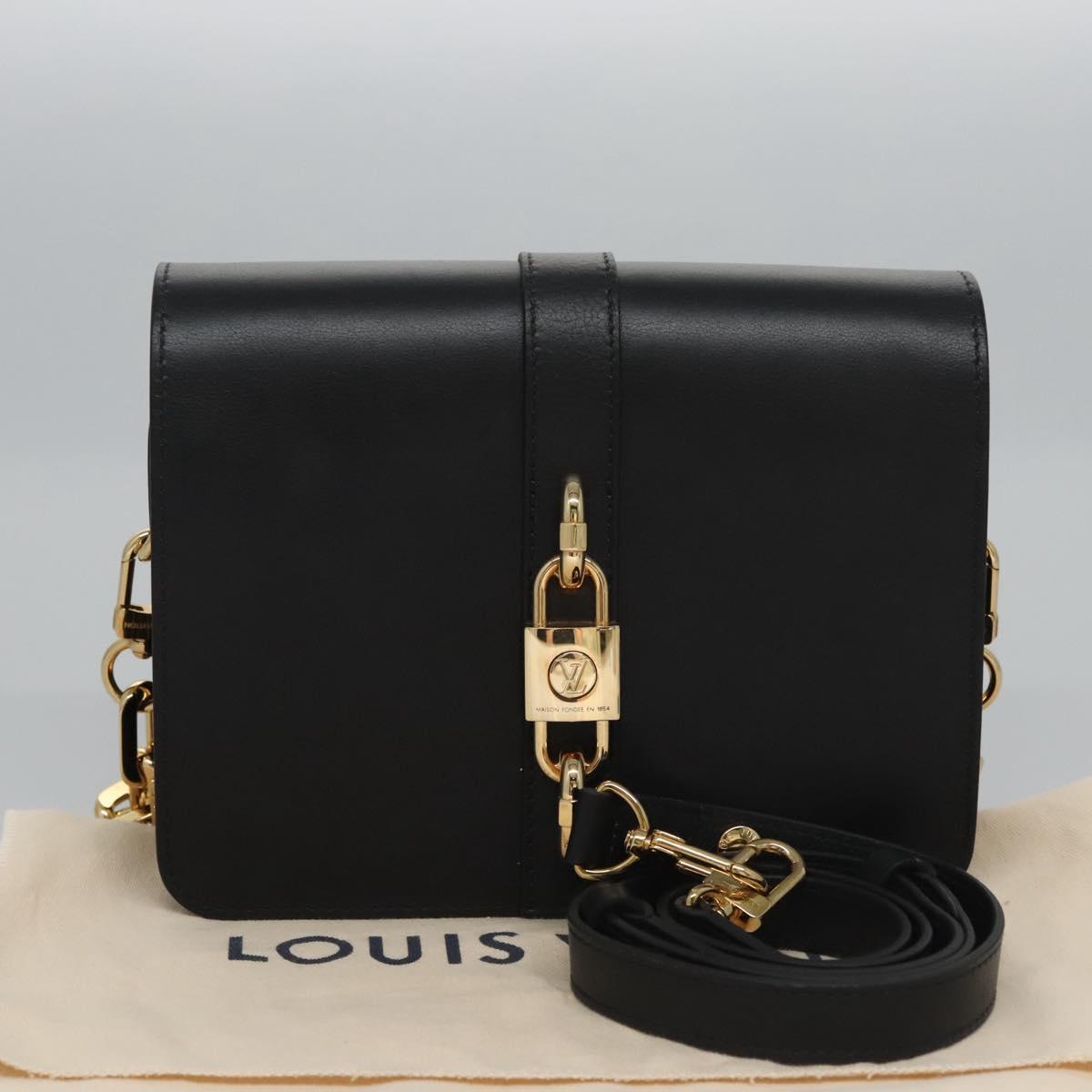 LOUIS VUITTON Rendezvous Shoulder Bag Leather Black M57743 LV Auth ar13279A