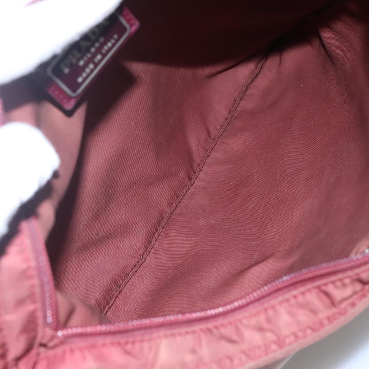 PRADA Shoulder Bag Nylon Wine Red Auth ar13308