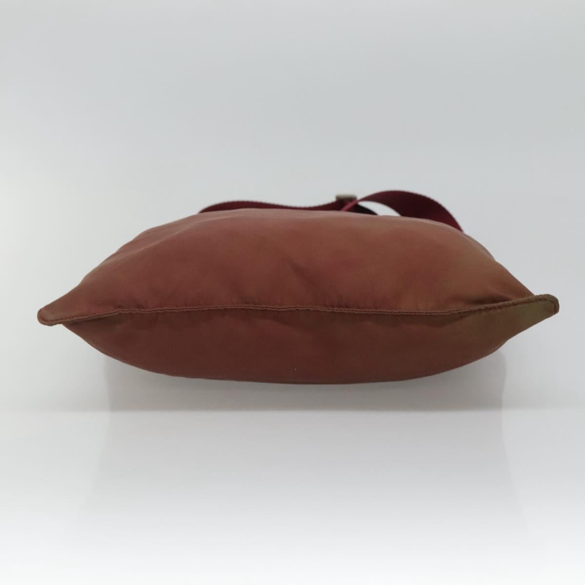 PRADA Shoulder Bag Nylon Wine Red Auth ar13308