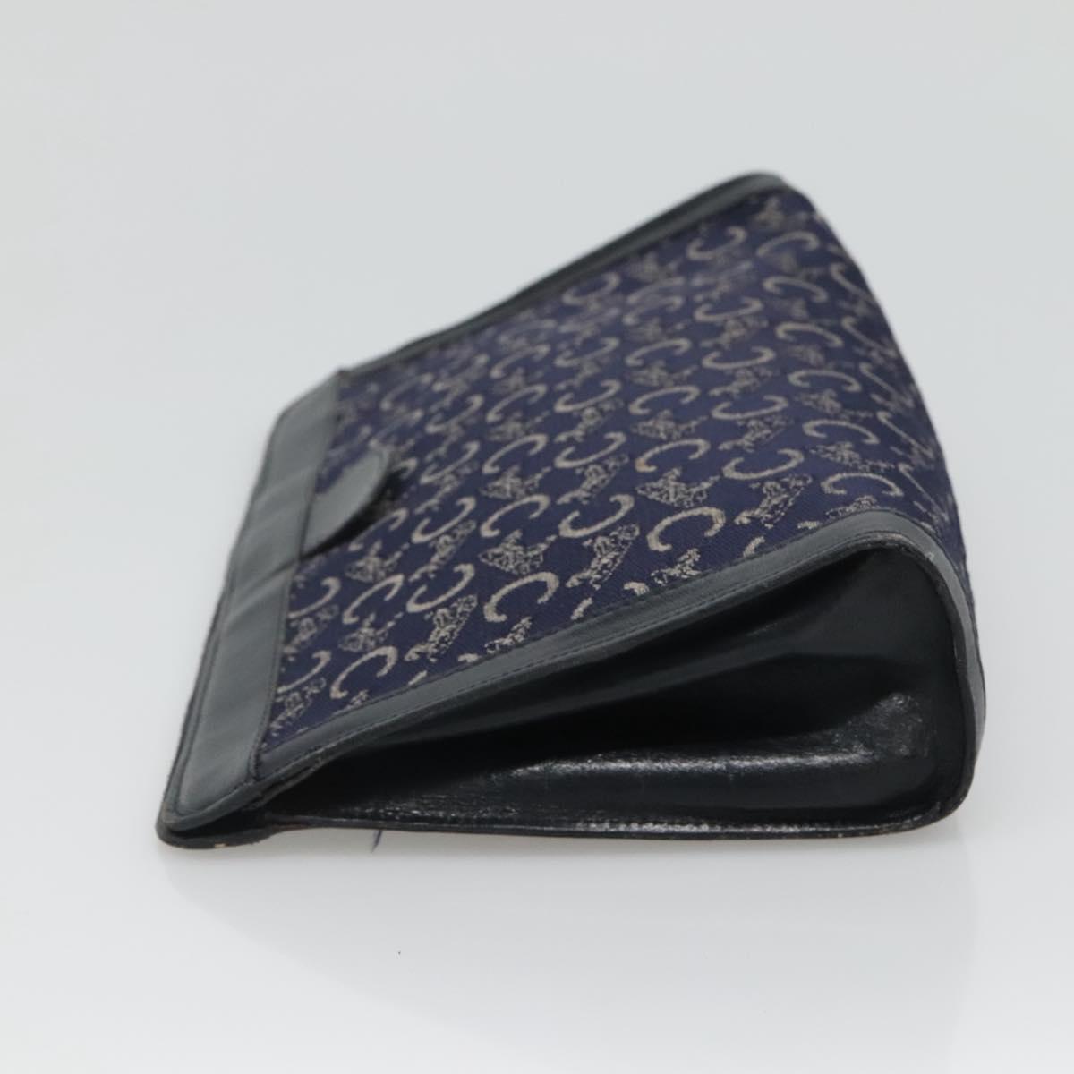 CELINE C Sulky Clutch Bag Canvas Navy Auth ar13331