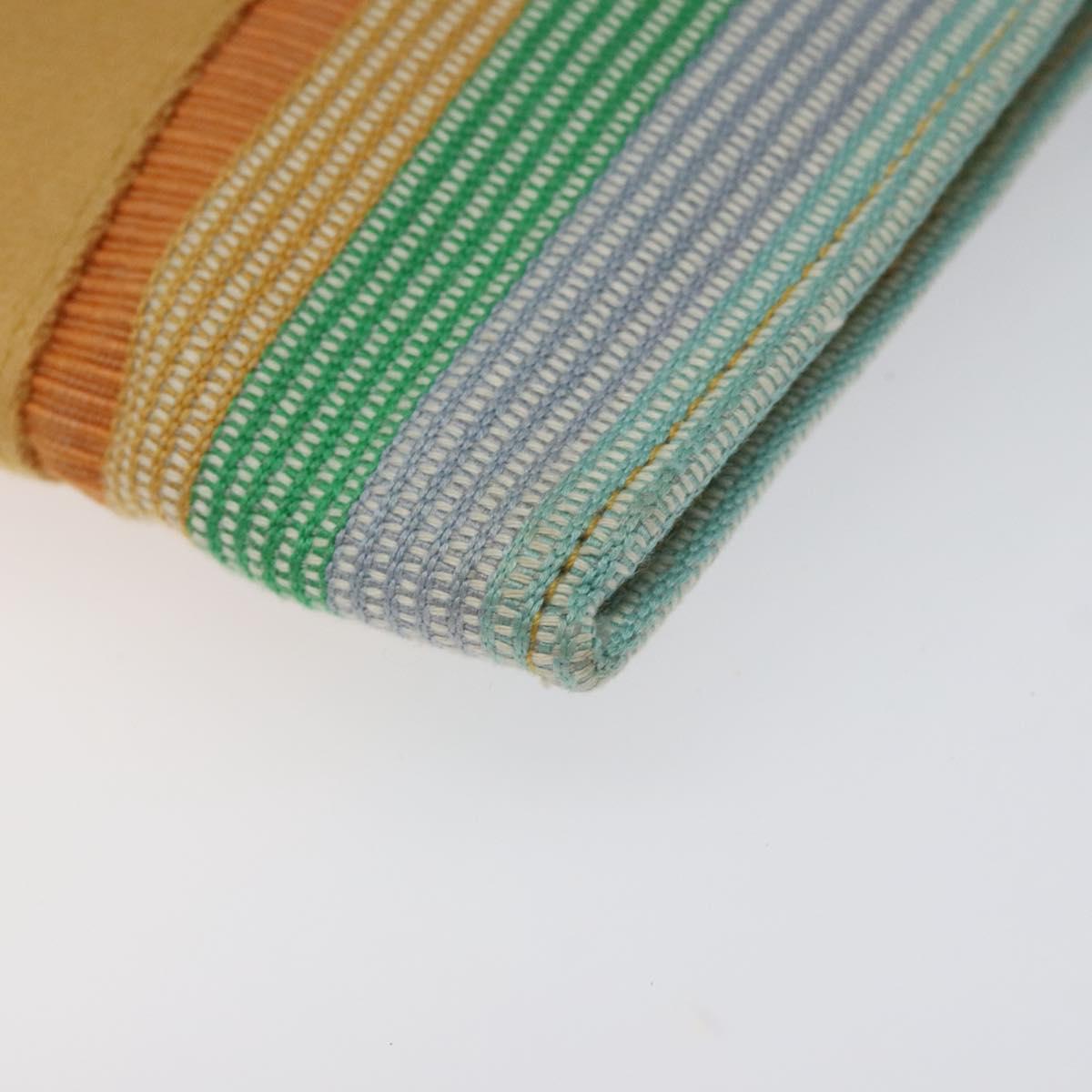 HERMES NY Madison store only Pochette Bag Canvas Multicolor Auth ar13335