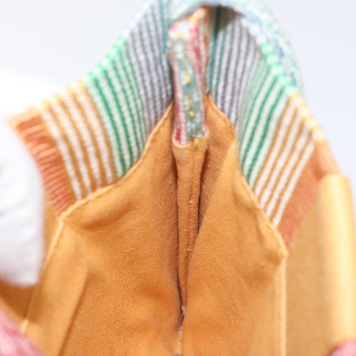 HERMES NY Madison store only Pochette Bag Canvas Multicolor Auth ar13335