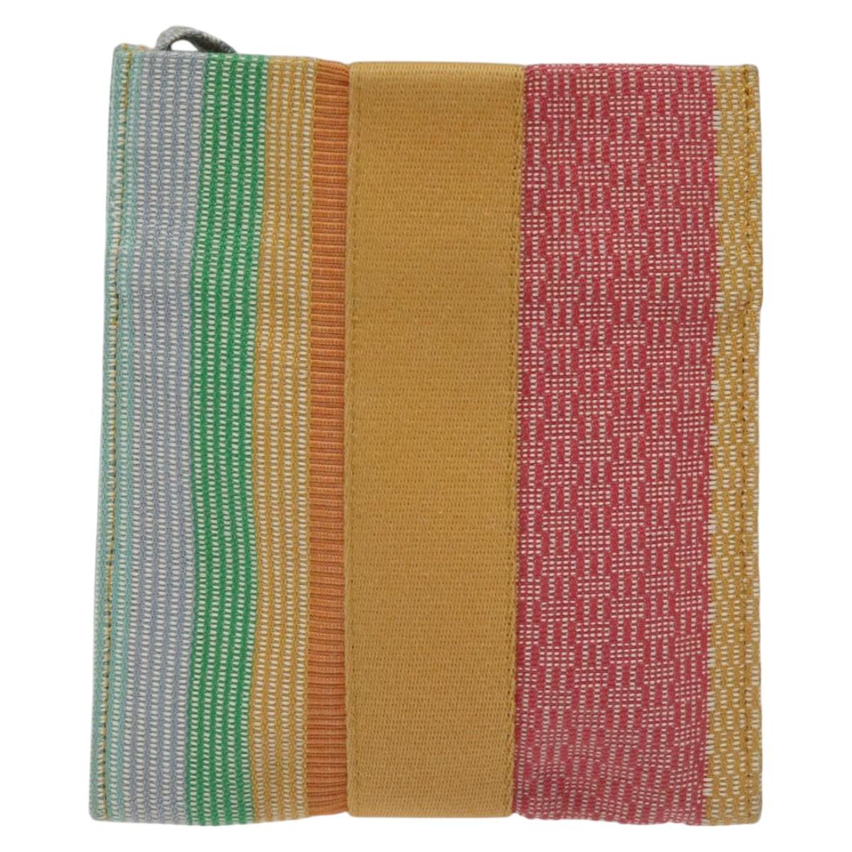 HERMES NY Madison store only Pochette Bag Canvas Multicolor Auth ar13335