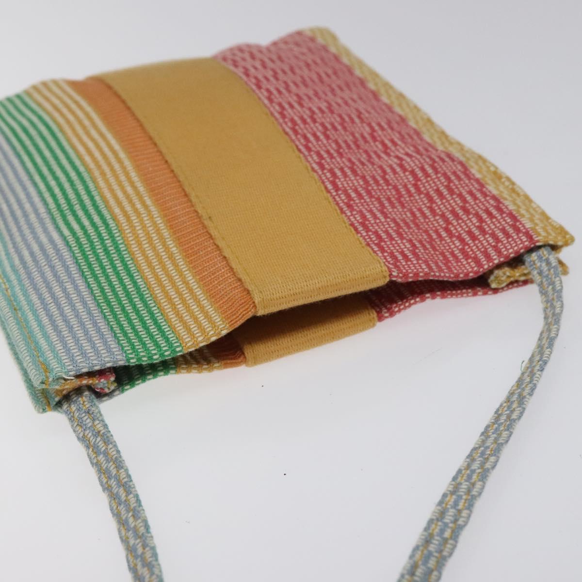 HERMES NY Madison store only Pochette Bag Canvas Multicolor Auth ar13335