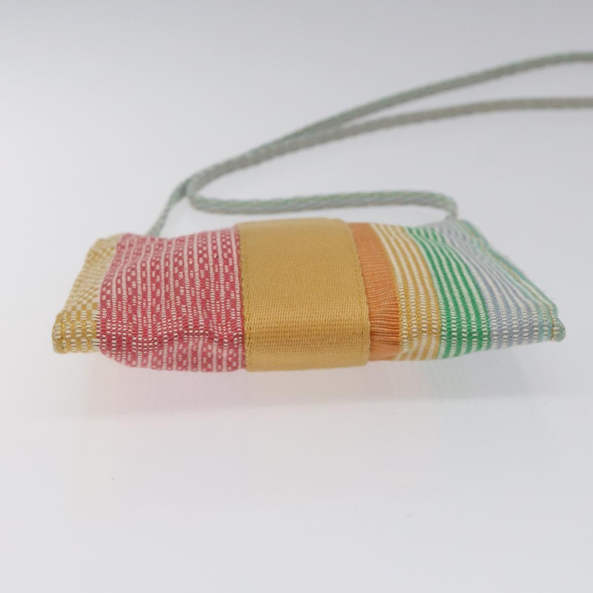 HERMES NY Madison store only Pochette Bag Canvas Multicolor Auth ar13335