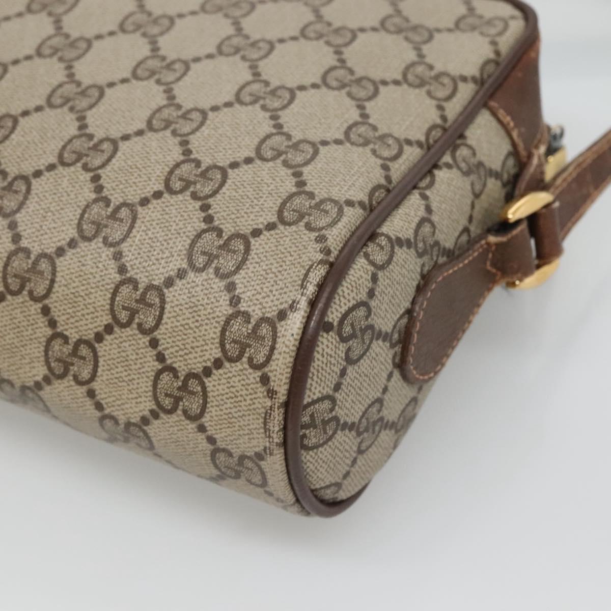 GUCCI GG Supreme Web Sherry Line Bag PVC Beige Gold 56 02 087 Auth ar13365