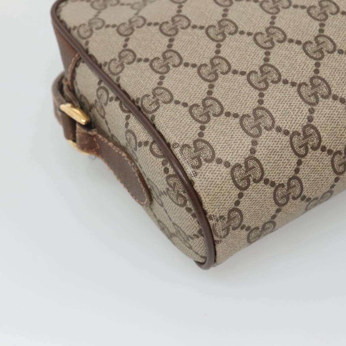 GUCCI GG Supreme Web Sherry Line Bag PVC Beige Gold 56 02 087 Auth ar13365
