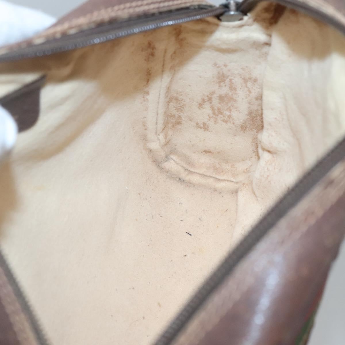 GUCCI GG Supreme Web Sherry Line Bag PVC Beige Gold 56 02 087 Auth ar13365