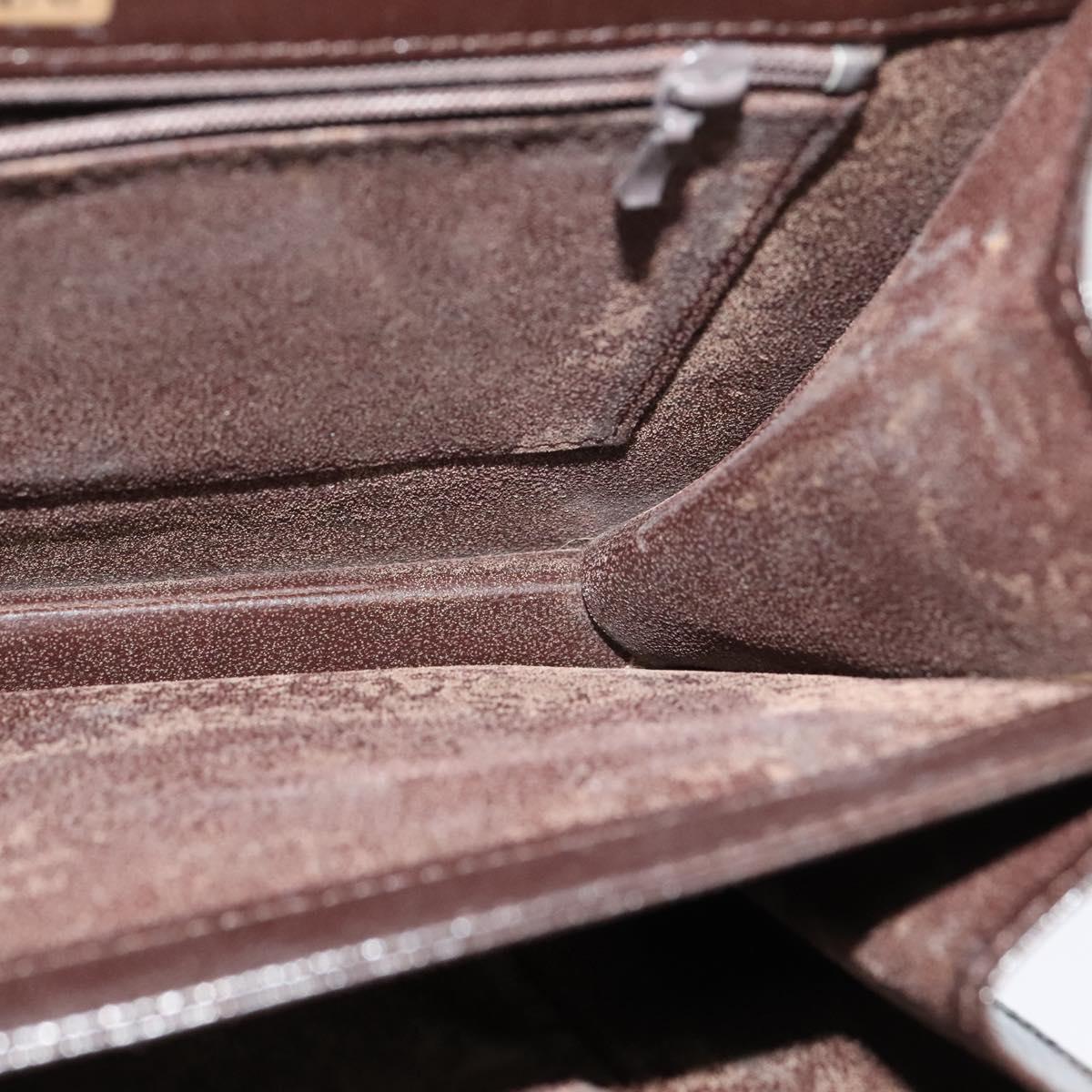 SAINT LAURENT Shoulder Bag Leather Brown Gold Auth ar13385