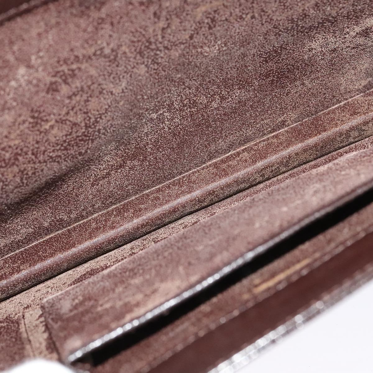 SAINT LAURENT Shoulder Bag Leather Brown Gold Auth ar13385