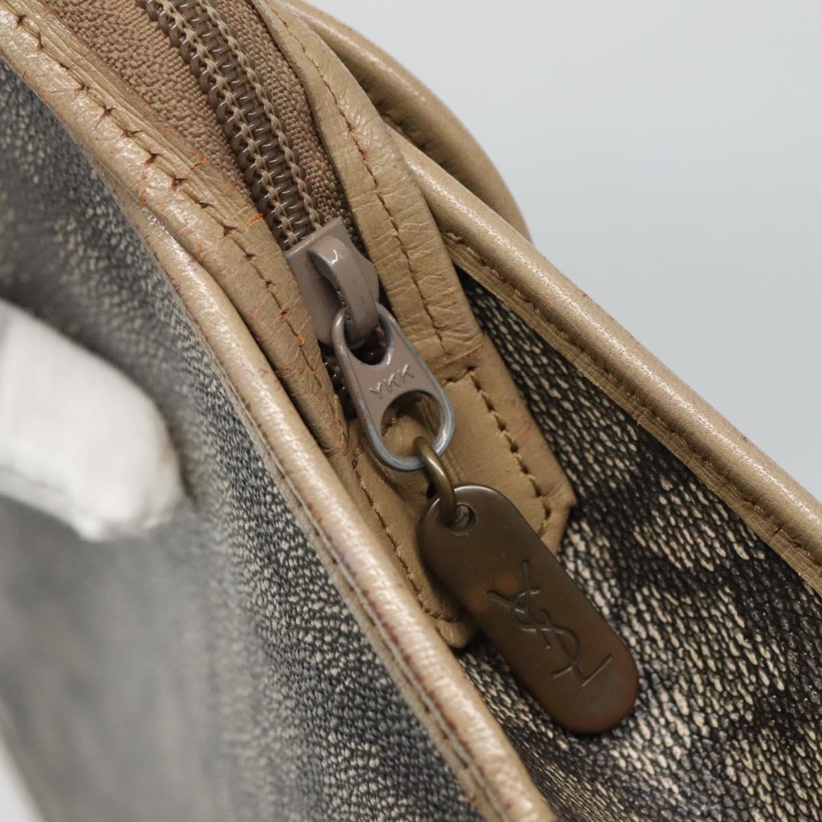 SAINT LAURENT Clutch Bag PVC Beige Auth ar13391