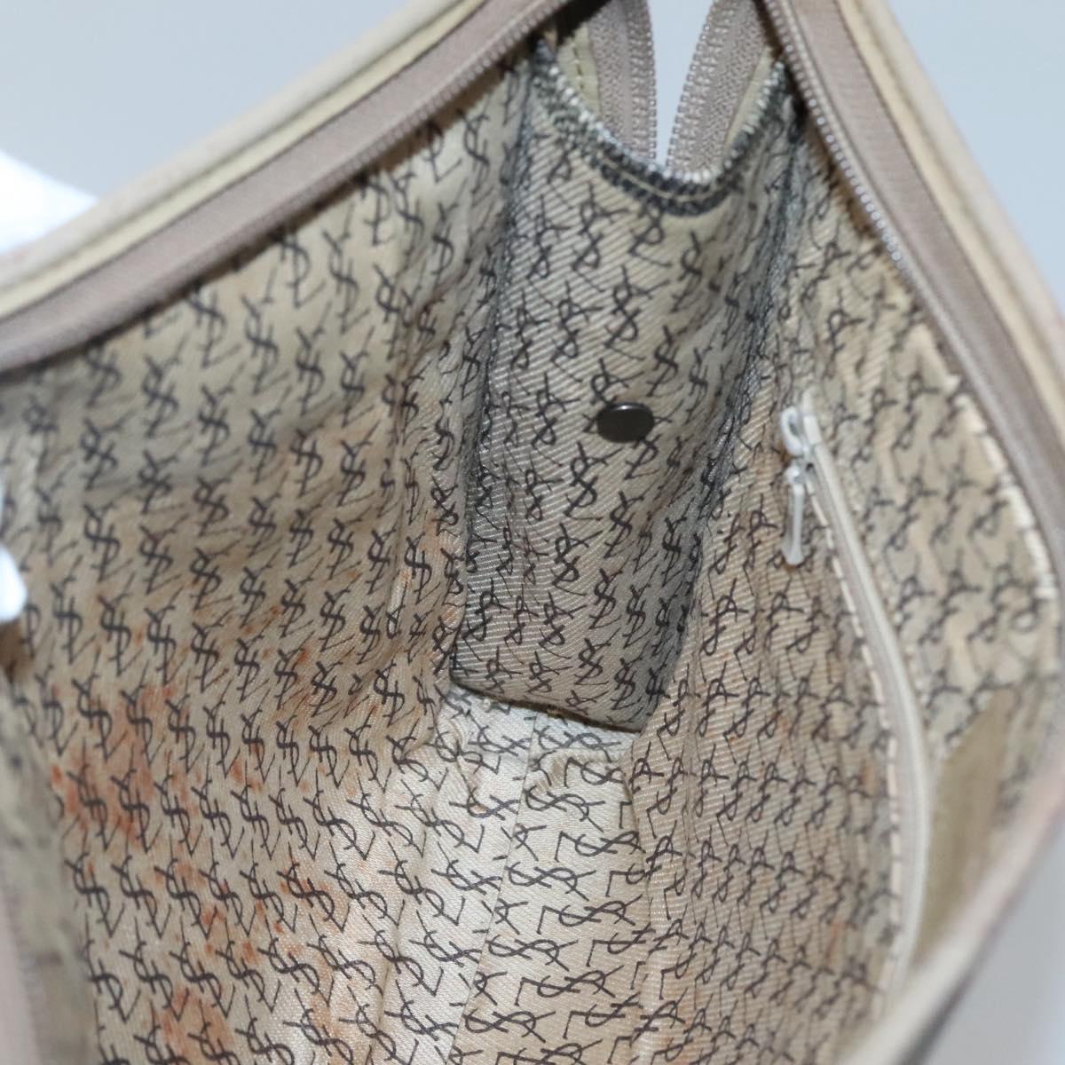 SAINT LAURENT Clutch Bag PVC Beige Auth ar13391