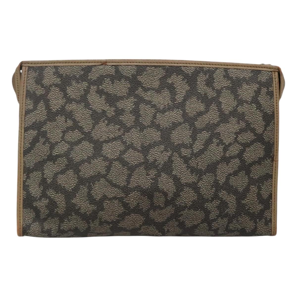 SAINT LAURENT Clutch Bag PVC Beige Auth ar13391