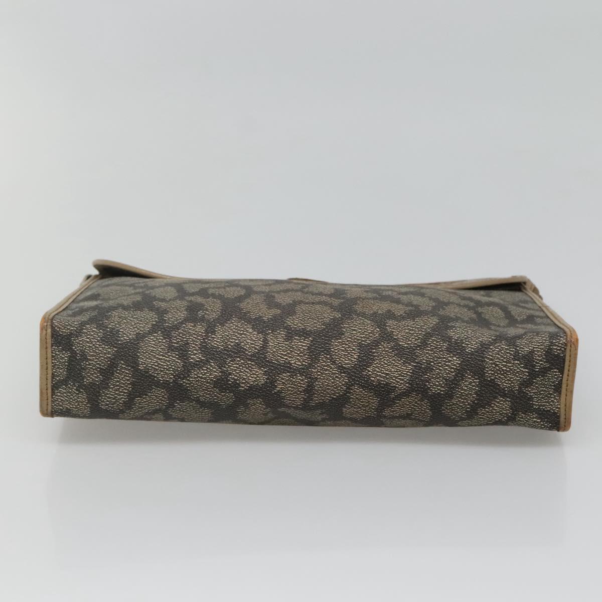 SAINT LAURENT Clutch Bag PVC Beige Auth ar13391