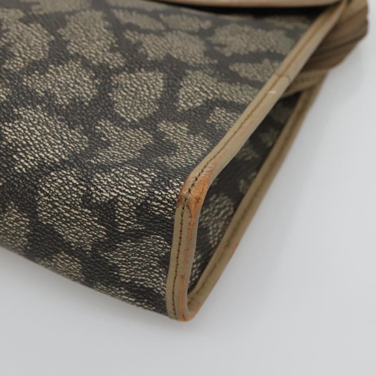 SAINT LAURENT Clutch Bag PVC Beige Auth ar13391