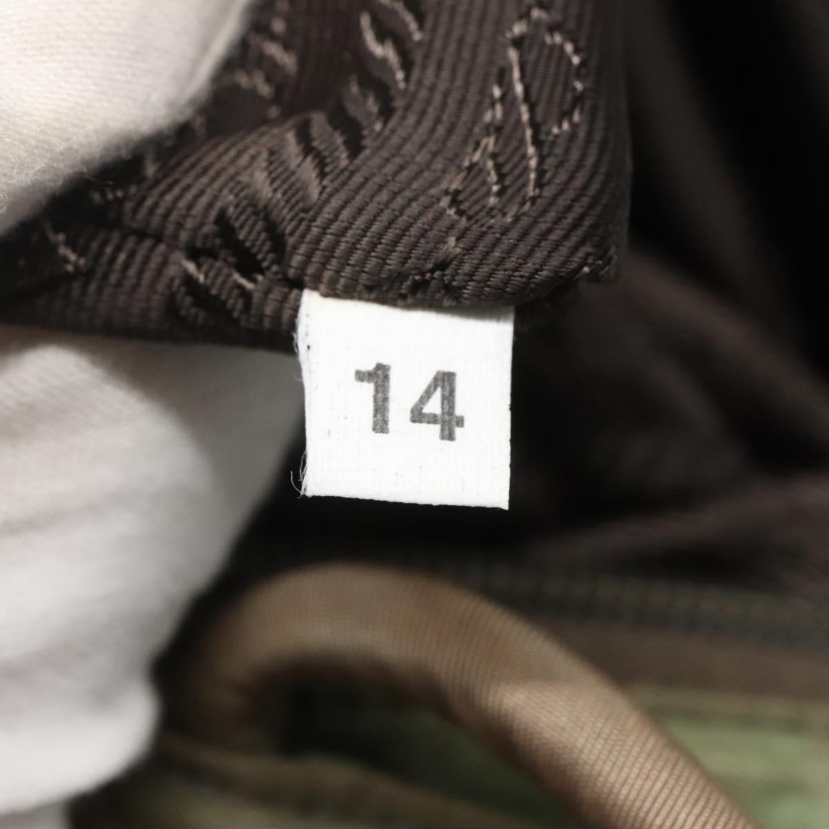 PRADA Tote Bag Nylon Beige Silver Auth ar13394