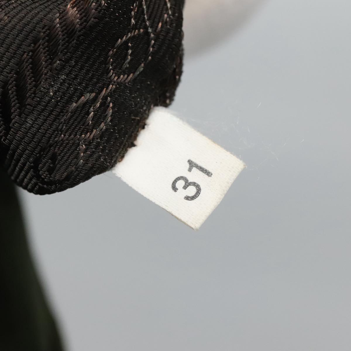 PRADA Hand Bag Nylon Khaki Silver Auth ar13395