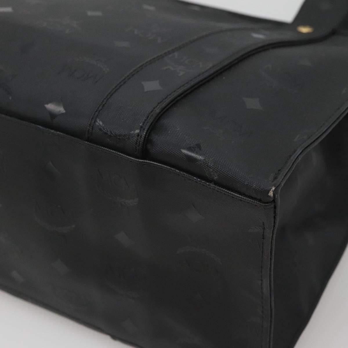 MCM Vicetos Logogram Shoulder Bag PVC Black Auth ar13398