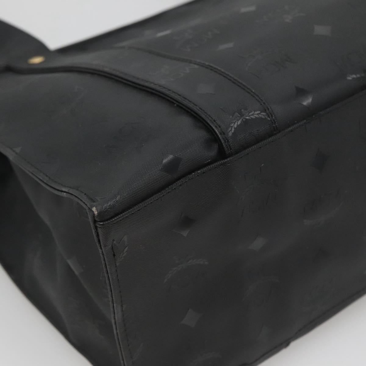 MCM Vicetos Logogram Shoulder Bag PVC Black Auth ar13398