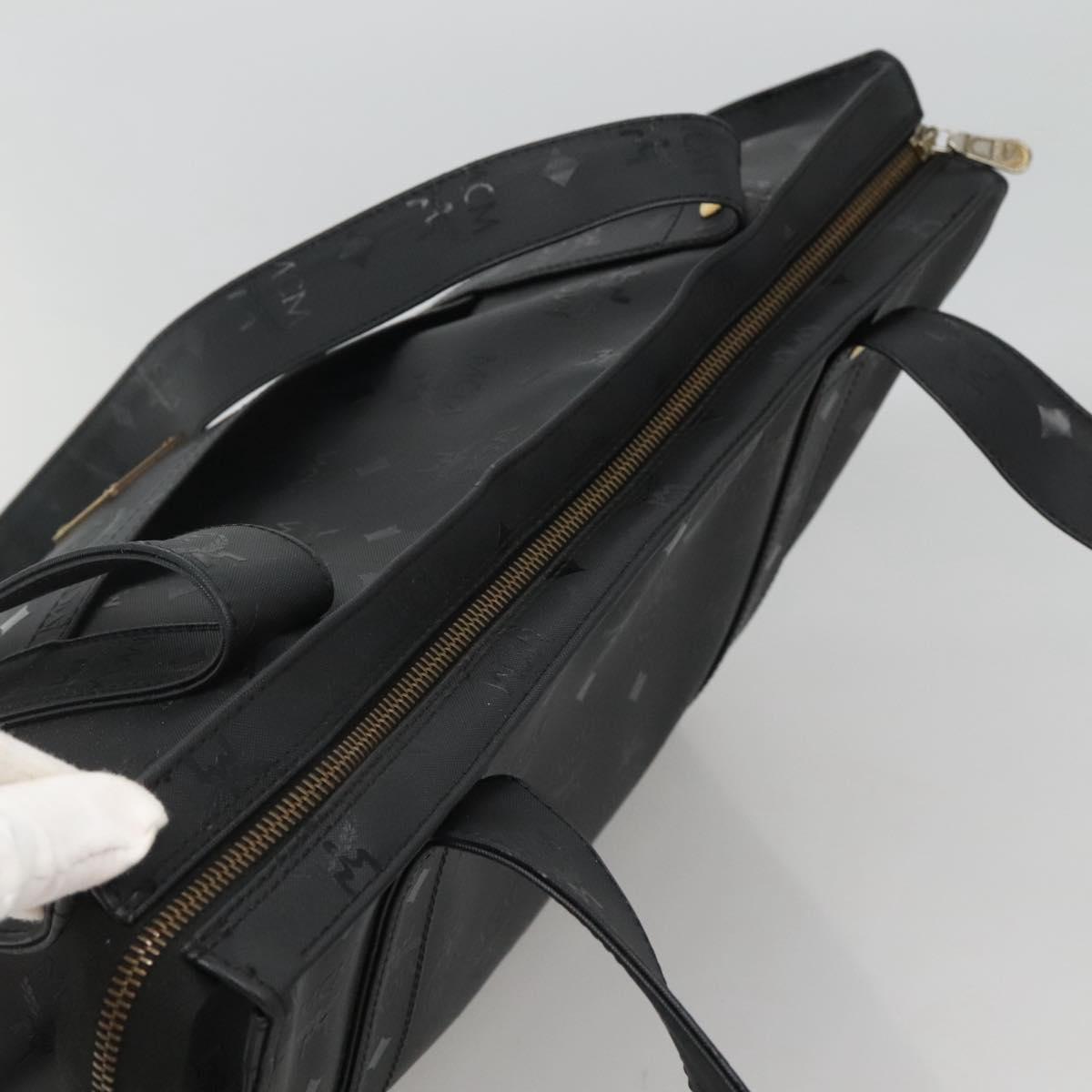 MCM Vicetos Logogram Shoulder Bag PVC Black Auth ar13398