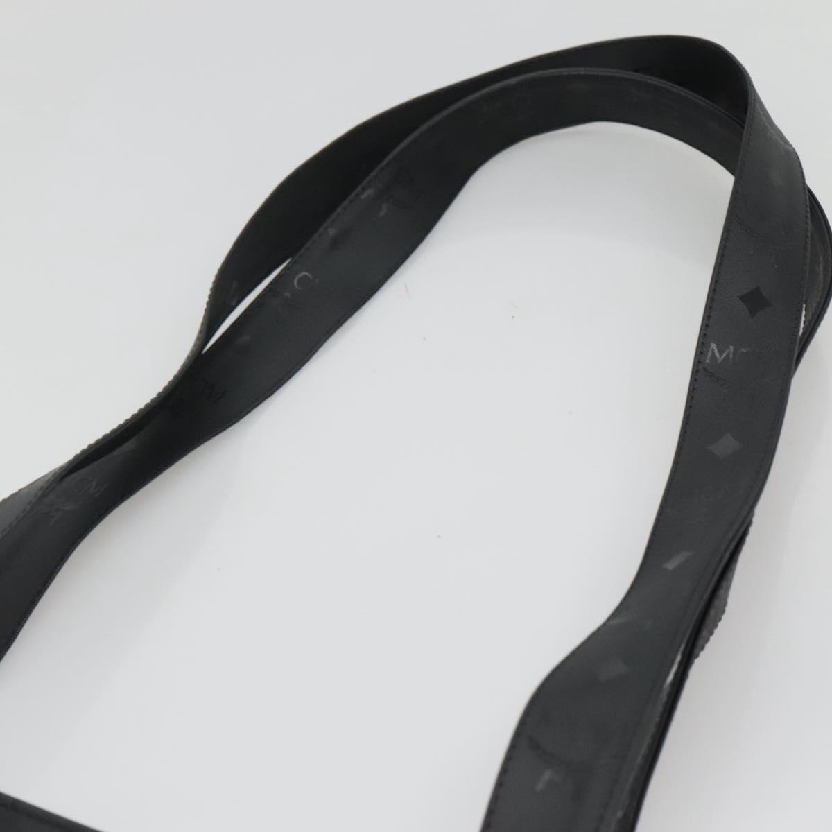 MCM Vicetos Logogram Shoulder Bag PVC Black Auth ar13398