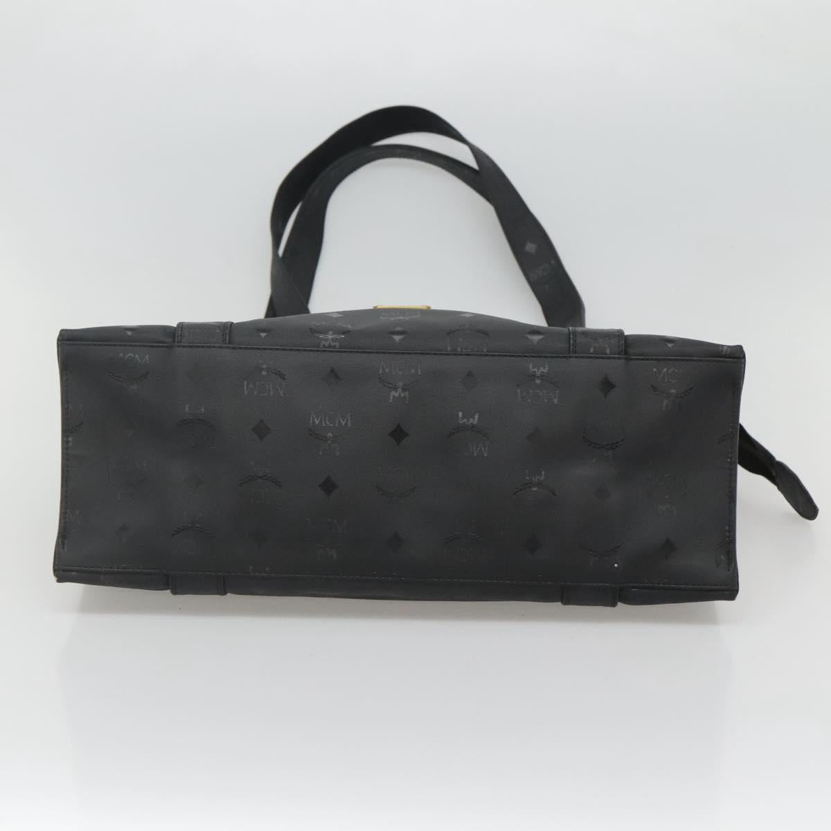 MCM Vicetos Logogram Shoulder Bag PVC Black Auth ar13398